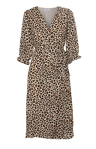 Cheetah Faux Wrap Print Dress Slide 1