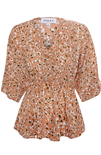 V-Neck Peplum Top Slide 1