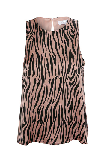 Sleeveless Zebra Print Top Slide 1