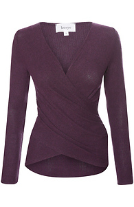 Wrap Brushed Ribbed Top Slide 1