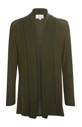 Ribbed Collar Brushed Cardigan Slide 1