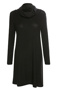 Cowl Neck Ribbed Dress Slide 1