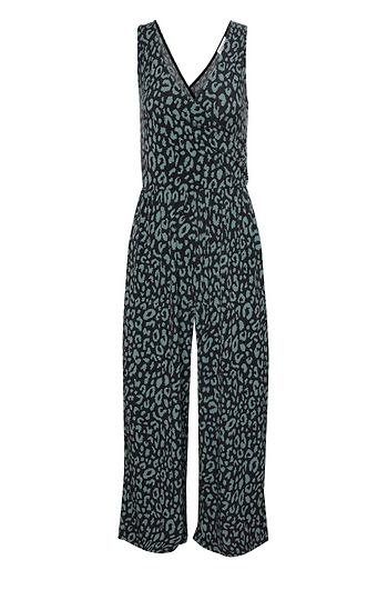 Sleeveless Cheetah Cropped Jumpsuit Slide 1