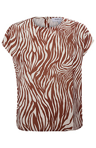 Short Sleeve Zebra Print Top Slide 1