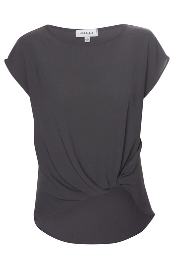 Side Knot Short Sleeve Top Slide 1