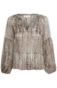 Printed Long Sleeve Woven Top Slide 1