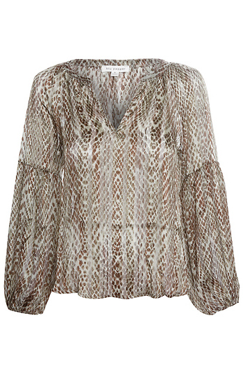 Printed Long Sleeve Woven Top Slide 1