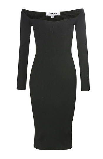 Sweetheart Neck Sweater Midi Dress Slide 1