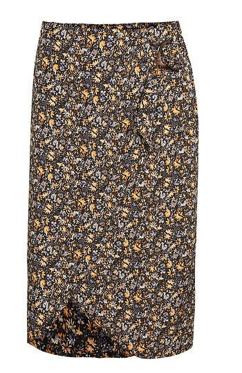 Floral Wrap Midi Skirt Slide 1