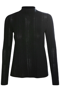 Rib Knit Mock Neck Top Slide 1