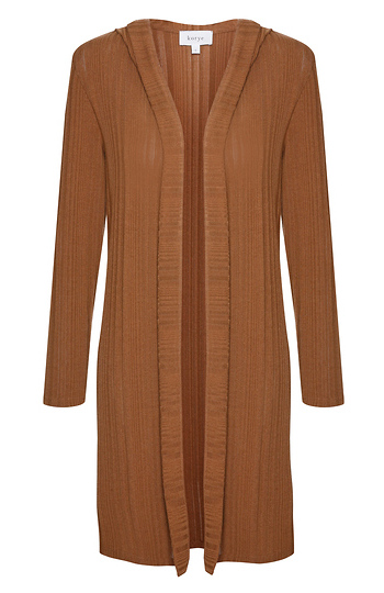 Hooded Rib Cardigan Slide 1
