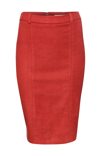 Suede Pencil Skirt Slide 1