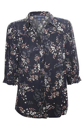 Democracy Button Down Floral Print Top Slide 1