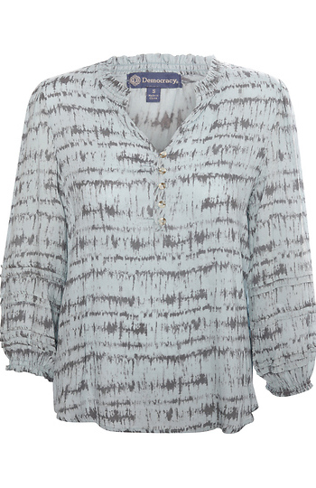 Democracy Striped Tie Dye Blouse Slide 1