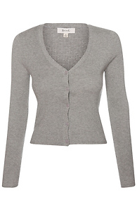 Buttoned Front Long Sleeve Knit Top Slide 1