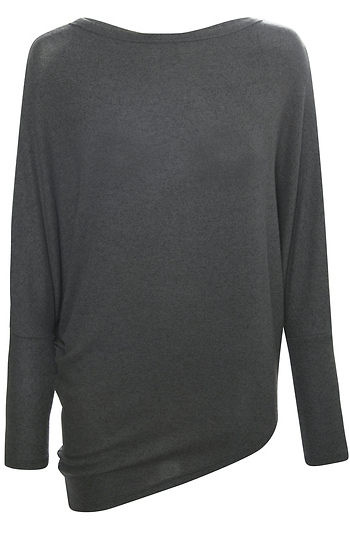 Long Sleeve Brushed Asymmetrical Hem Top Slide 1