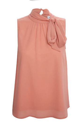 Neck Tie Sleeveless Blouse Slide 1