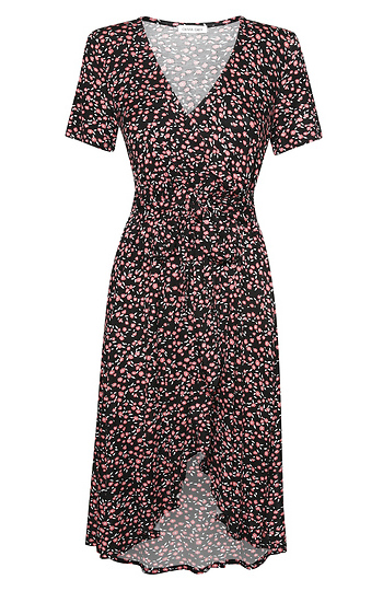Short Sleeve Wrap Dress Slide 1
