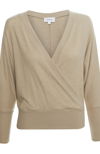 Surplice Brushed Knit Top Slide 1