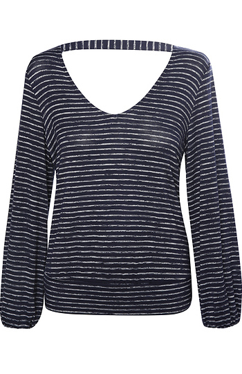 Liverpool Twist Back Long Sleeve Top Slide 1