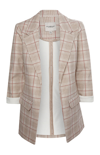 Liverpool Plaid Boyfriend Blazer Slide 1