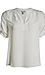 Split Neck Blouse with Ruched Sleeve Thumb 1