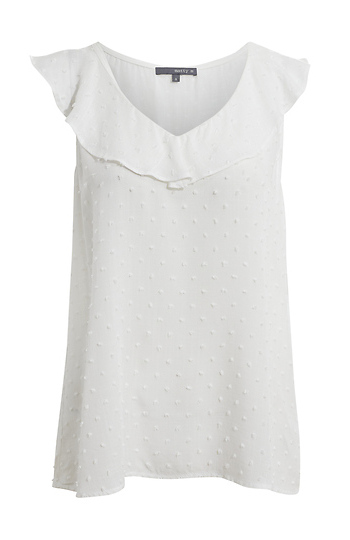 V-Neck Swiss Dot Top Slide 1