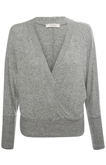 Surplice Brushed Knit Top Slide 1