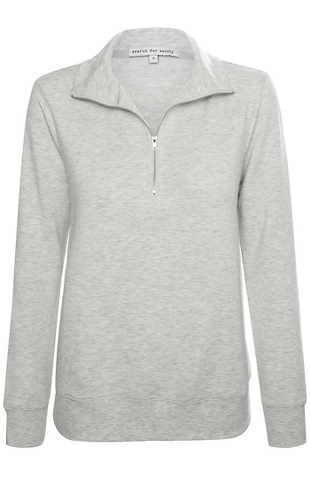 Super Soft Half Zip Rib Collar Sweatshirt Slide 1