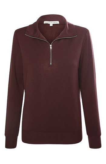 Super Soft Half Zip Rib Collar Sweatshirt Slide 1