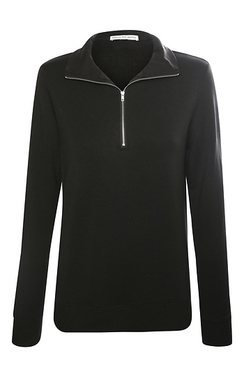 Super Soft Half Zip Rib Collar Sweatshirt Slide 1