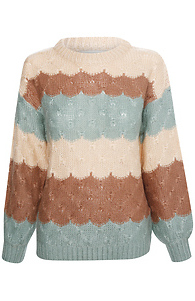 Striped Crochet Pullover Sweater Slide 1