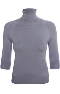 Turtleneck Sweater with 3/4 Sleeves Slide 1