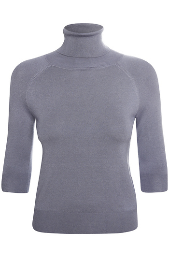 Turtleneck Sweater with 3/4 Sleeves Slide 1