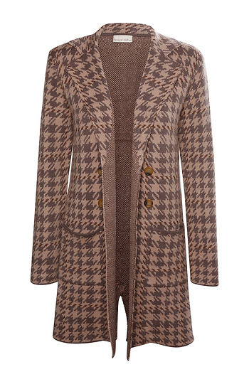 Houndstooth Knit Coatigan Slide 1