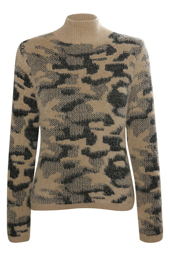 Fuzzy Printed Pullover Slide 1