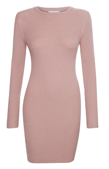 Ribbed Mini Knit Dress Slide 1