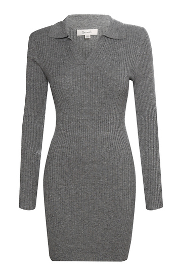 Ribbed Polo Sweater Dress Slide 1