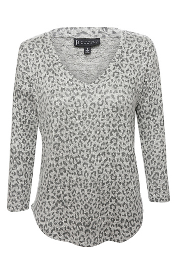 Brushed Cheetah V-Neck Slide 1