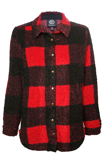 Plaid Teddy Shacket Slide 1