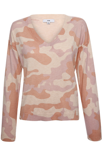 Camo V-Neck Long Sleeve Slide 1