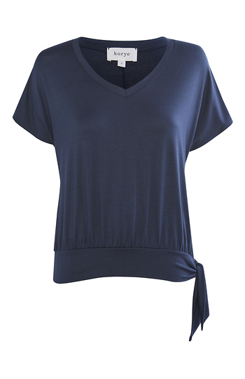 Short Sleeve Side Knot Top Slide 1