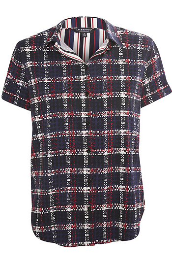 Liverpool Rolled Hem Short Sleeve Top Slide 1