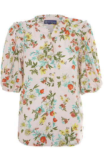 Democracy Ruffle Edge Collar Button Down Slide 1