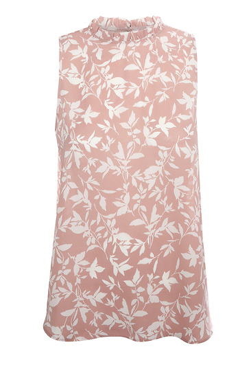 High Neck Sleeveless Printed Top Slide 1