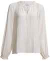 Ruffled Split Neck Tie Blouse