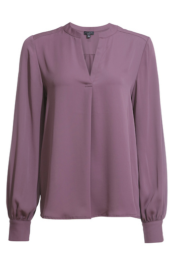 Long Sleeve Front Pleat Blouse Slide 1