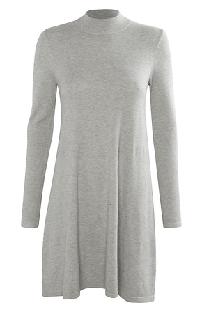 Moda Long Sleeve Sweater Dress in Heather Grey L | DAILYLOOK