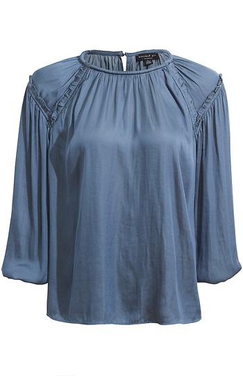 Long Sleeve Blouse with Ruffle Detail Slide 1