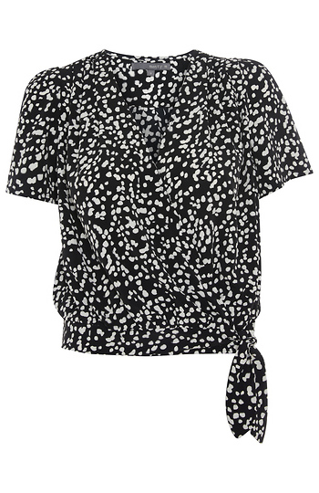 Matty M Side Tie Short Sleeve Top Slide 1